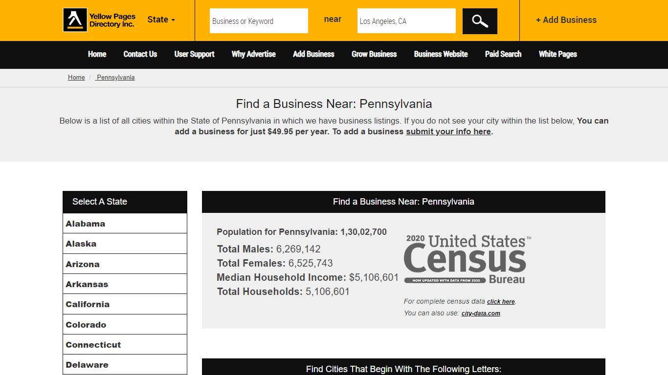 Find a Business Near: Pennsylvania - Yellow Pages Directory